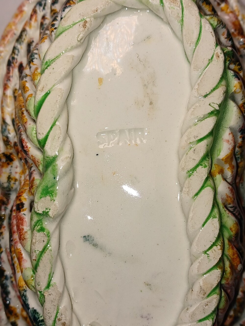 Vintage Porcelain Ceramic Lattice Weave Bowl Dish From Spain Beautiful Florals - Picture 7 of 12
